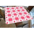thumbnail image 2 of Checkered Square Fitted Polyester Tablecloths, Red White Lattice Elastic Edge Home Decor Table Cover, Stain Resistant Washable Table Cover for Indoor Outdoor Party Use, Fits 36"x36" Table, 2 of 4