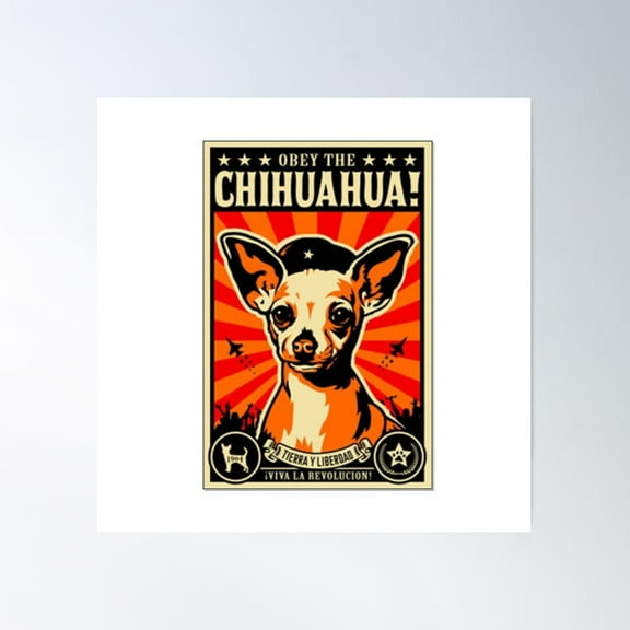 Obey the chihuahua Poster, 12x18 UNFRAMED