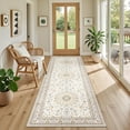 thumbnail image 5 of Hallway Runner Rug Non Slip - Washable 2.6x8 Kitchen Rugs for Living Room, Low-Pile Soft Bedroom Rug Indoor Floor Stain Resistant Carpets for Entryway, Laundry, Bathroom Beige, 5 of 15