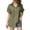 Green, variant on Women Linen Shirts Short Sleeve Lapel Collar Tops Solid Color Casual Relaxed Linen Blouses Beige S