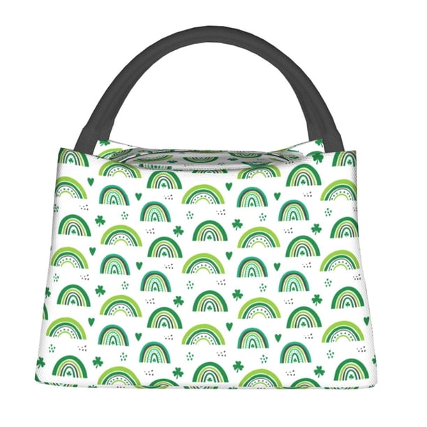 Fotbe St. Patrick's Day rainbows Bolsa Térmica Portátil con Estampado, Bolsa de Entrega de Alimentos Aislada, Bolsa Reutilizable de Gran Capacidad para Comidas y Supermercado