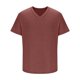 thumbnail image 4 of Pullover de Manga Corta para Hombres de Moda Casual Color Sólido V-Cuello Top Blusas, Poliéster Verano, 4 of 6