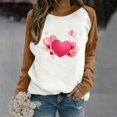 thumbnail image 1 of WILLBEST Hoodie Femme Imprimé Saint-Valentin avec Manches à Épaules et Col Rond Sans Chapeau Chandail à Capuchon Décontracté Femme, 1 of 3