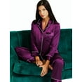thumbnail image 6 of LONXU Women's Satin Pajamas Long Sleeve With Long Pajama Pant Set Silk Soft Lounge Sets Button Down sleepwear 2 Piece Pjs Set Nightwear Set XS-XXXL, 6 of 7