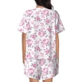 thumbnail image 6 of Haiem Rose Flowers Pattern Pajama Set for Women 2 Piece Lounge Set Short Sleeve Tops and Shorts Soft Sleepwear-Medium, 6 of 7