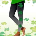 thumbnail image 2 of Arlun St Patricks Day Leggings for Women Casual Shamrock Printed Straight Stretch Leggings Irish Green Soft Comfortable High Waist Tummy Control Workout Yoga Pants Grey XL, 2 of 5