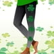thumbnail image 2 of Gibobby Mallas Afelpadas Color Polainas deportivas estampadas para el día San Patricio, moda informal para mujer, polainas yoga informales（Gris， M), 2 of 5