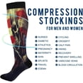 thumbnail image 4 of 20-30mmHg Compression Socks for Men & Women Circulation American Flag Riders Knee High Compression Stockings - Best Support for Medical, Running, Nursing, Athletic Gift, 4 of 7