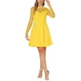 thumbnail image 1 of INSPIRE CHIC Vestido de Mujer de Malla con Corazón, Manga Larga Sheer, Estilo Gótico, Vestido de Cóctel Mini S Amarillo, 1 of 6