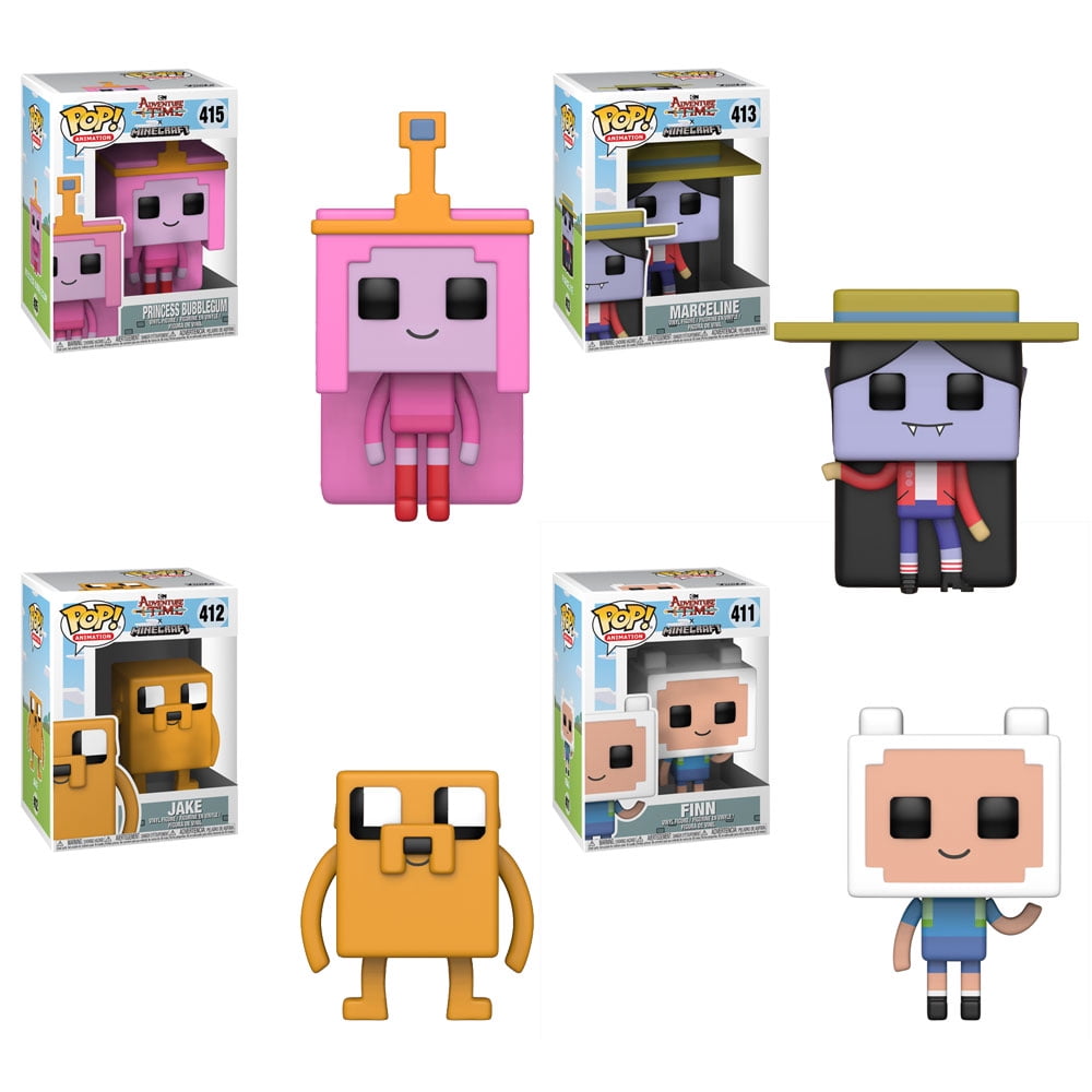 Funko POP! Animation - Adventure Time Minecraft Vinyl Figures - SET OF 4 (Finn, Jake, Marceline