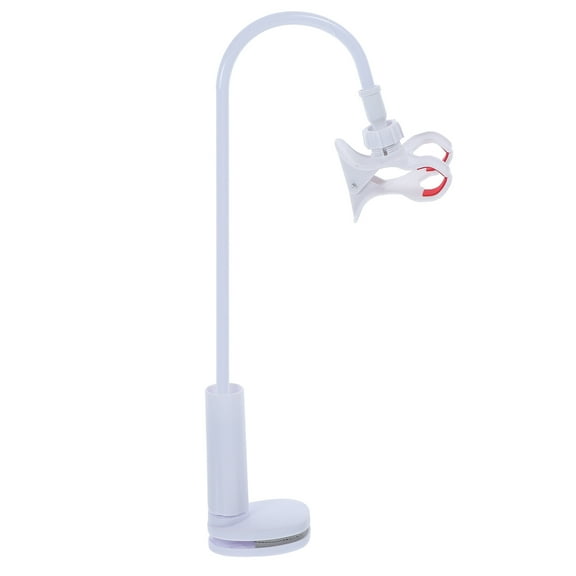 Clip Phone Holder Cell Car Mount for Stand Gooseneck Desk White Abs