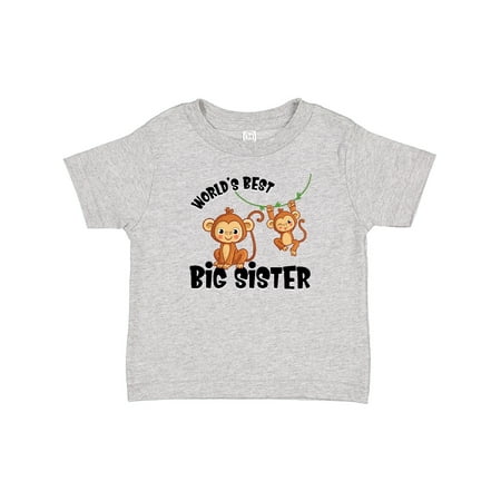 

Inktastic Monkeys World s Best Big Sister Gift Baby Girl T-Shirt