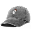 thumbnail image 4 of DALIX Christmas Ghost Embroidered Baseball Dad Cap in Washed Black, 4 of 5