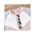 thumbnail image 6 of Chollius Newborn Infant Baby Girls Boys Winter Jumpsuit Set Letter Print Crew Neck Long Sleeve Button Down Patchwork Romper Outfit, 6 of 9