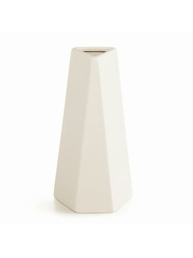 Darice White Unfinished Ceramic Bud Vase, 4.75 x 11 Inches