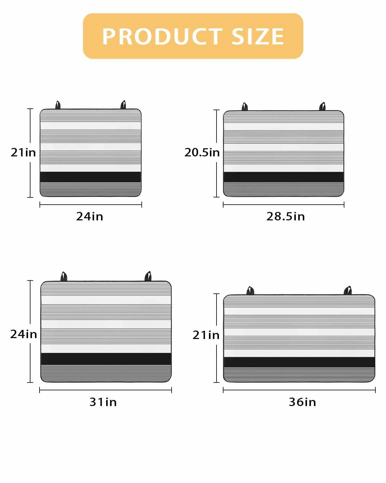 nqOlkjepod Large Induction Cooktop Protector Mat 24"x21", Black Stripe Stove Top Covers for Electric Stove, Modern Rustic Horizontal Black Striped Stove Burner Cover Mats, Glass Top Stove Cover