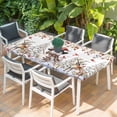 thumbnail image 2 of Christmas Snowman Table Cloths for 5 Foot Rectangle Tables, Xmas Snowflake Elk Eucalyptus Leaves Patio Waterproof Elastic Fitted Tablecloths, Washable Rectangular Table Cover for Camping, 2 of 8