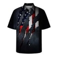 thumbnail image 3 of Camisas de verano con bandera estadounidense en 3D para hombre, camisas hawaianas informales para mujer, camisas de playa con botones y mangas cortas estampadas a la moda, 3 of 5