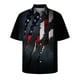 thumbnail image 3 of Camisas de verano con la bandera estadounidense de Leo en 3D para hombre, camisa hawaiana para mujer, camisas de playa con botones y mangas cortas estampadas a la moda, 3 of 5