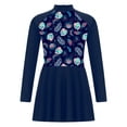 thumbnail image 2 of iiniim Kids Girls Swim Cover Ups Long Sleeve Swimming Dress UPF 50+ Rash Guard Swimwear Beachwear Top A Navy Blue 10, 2 of 7