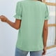 thumbnail image 3 of Camiseta con cuello en V para mujer,Camiseta con cuello en V para mujer, Top con cuello en V de encaje de verano, camiseta de manga corta con cuello en V, funcionamiento suave, 3 of 5