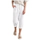 thumbnail image 1 of Capris Para Mujer Casual Bolsillo Algodón Y Lino Capris Moda Color Sólido Cómodo Odeerbi  ODB146248, 1 of 8