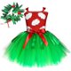 thumbnail image 1 of O'COCOLOUR - Vestido de princesa hawaiana de verano para niñas con diadema de hojas de helecho tropical, regalos de fiesta de cumpleaños, 3t 4t 6t 8t 9t 12t, 1 of 3