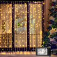 thumbnail image 1 of Luces de cortina navideñas Fagele 300 LED, color blanco cálido, 1 of 6