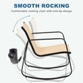 thumbnail image 6 of edx 3-Piece Outdoor Rocking Bistro Set with Glass Table Perfect for Poolside, Porch & Lawn, Brown, 6 of 11