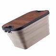 thumbnail image 3 of Caja plegable para picnic, cesta para almacenar bebidas y alimentos, ideal para el maletero del coche, la playa, la tienda de campaña y los suministros para exteriores, color café., 3 of 14