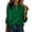 Blackish Green, variant on Women's V Neck Long Sleeve Blouse Casual Loose Fit Stand Collar Work Shirt Wrinkle Polyester Top for & Daily Wear Black S