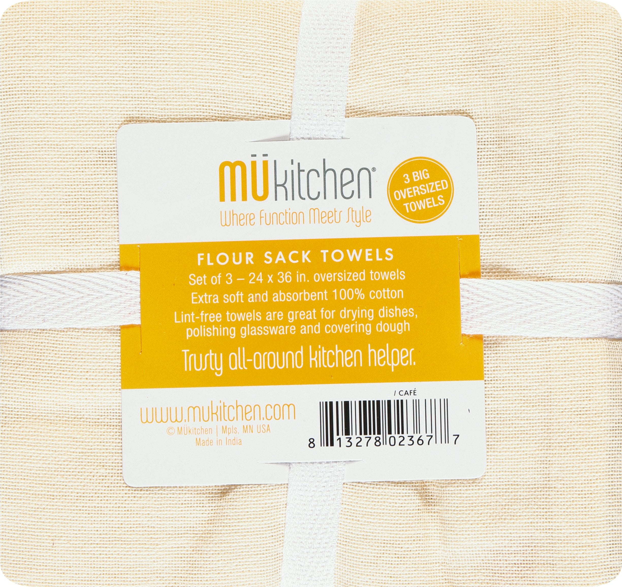 MU Kitchen 24 x 36 Flour Sack Towel - Set Of 3, CafA© 