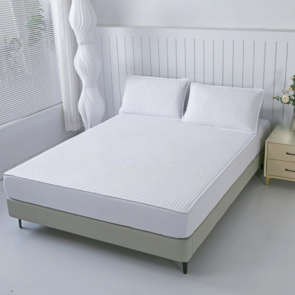 Bed Fitted Sheet, Quilted Fitted Sheet with 12 Inch Deep Pocket