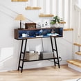 thumbnail image 4 of Gymax 40'' Console Table w/ Power Strip 3-Tier Entryway Table w/ RGB LED Lights, 4 of 10
