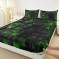 thumbnail image 3 of Castle Fairy Geometric Grid Plaid Twin Sheet Sets 3pcs for Female Men Women,Futuristic Cubes Twin Fitted Sheet Microfiber,Pixelated Blocks Miners Breathable Flat Sheet,Luxury Bedroom Decor, 3 of 7