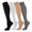Black White Beige Gray, variant on 4 Pairs Copper Compression Socks for Women & Men Circulation 15-20 mmhg - Better Blood Flow, Swelling, Best Support for Medical, Running, Nursing