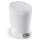 thumbnail image 1 of Bote de basura redondo con pedal, plástico blanco, 6 L, 1 of 2