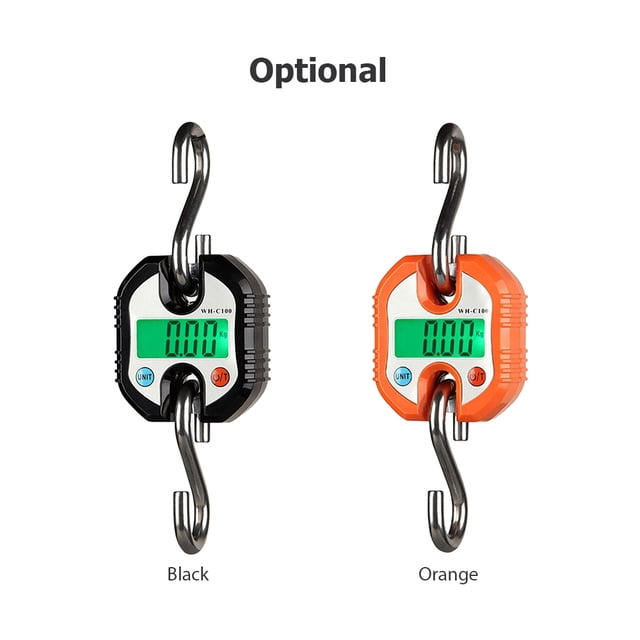Balance Numérique Portable Suspendue 150kg/ 330lb Balance Grue Portable Rétroéclairage LCD Crochet en Acier pour Ferme Pêche Chasse Marché Alimentaire Travail Extérieur