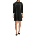 thumbnail image 2 of Time and Tru Women’s Velvet Dress with 3/4-Length Sleeve, 2 of 5