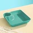 thumbnail image 4 of Plastic Food Tray with Sauce Compartment | Durable Dumpling Plate, Fries & Snack Server | Integrated Ketchup Holder for Dips | Easy Clean, Stackable | 1 Piece, 7.2x7.2 in, 4 of 6