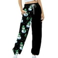 thumbnail image 4 of Mifsaly Christmas Sweatpants Women Baggy High Waist Athletic Joggers with Pockets Xmas Snowman Print Funny Straight Leg Pants Festival Party Loose Pant Holiday Outfits, 4 of 4