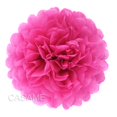 thumbnail image 1 of pompones de papel de seda, guirnalda de flores, decoración de boda, bricolaje, bolas de flores de papel, decoración para fiesta de cumpleaños, baby shower, rosa fuerte, 15 cm, 1 of 4