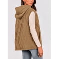 thumbnail image 2 of Chaleco sin mangas con capucha PRETTYGARDEN 2025 para mujer Camel XXL, 2 of 8