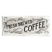 Stupell Industries Fresh Brewed Coffee Phrase Food & Beverage Painting Unframed Art Print Wall Art, 17 x 7