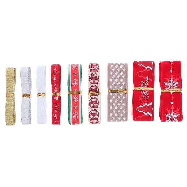 GOOHOCHY 9 rollos de cintas decorativas navideñas para envolver regalos (colores surtidos)