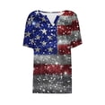 thumbnail image 5 of lcziwo American Flag Tshirt Women Short Sleeve V Enck Buttons Shirts Vintage Patriotic Graphic Print Shirts 4th of July Red White and Blue Tees Multicolor,XXL, 5 of 5