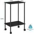 thumbnail image 3 of 2-Tier Rolling Side End Table, Black Set of 2, 3 of 7