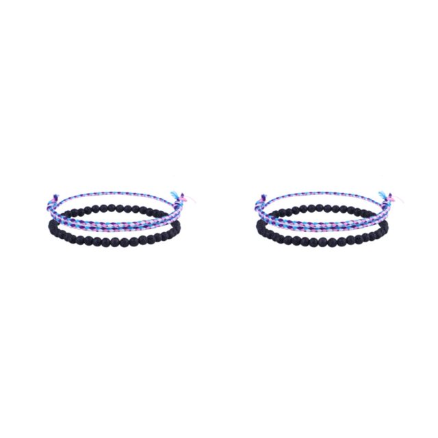 Minnieouse 2 piezas de trenzada, tobilleras, conjunto tejido, estilo de cadena de pierna, cuerda ajustable hecha a mano, tipo de amistad para tipo 1 2Conjunto