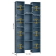 thumbnail image 2 of Homfa 2 Pieces Blue Bookshelves, 71’’ Tall Three Row Bookshelf with Adjustable Shelves, 21-Cubes CD Display Storage Organizer Shelf for Living Room Home Office, 2 of 7