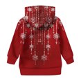 thumbnail image 3 of Kids Winter Holiday Pullover Hoodie with Festive Snowflake Print Long Sleeve Sweatshirt for Girls, 3 of 4